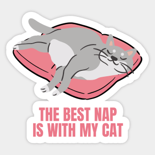 The Best Nap Is With My Cat Fun Design for Cat Lovers Sticker